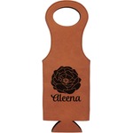 Fall Flowers Leatherette Wine Tote - Double Sided (Personalized)