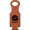 Fall Flowers Cognac Leatherette Wine Totes - Single Front