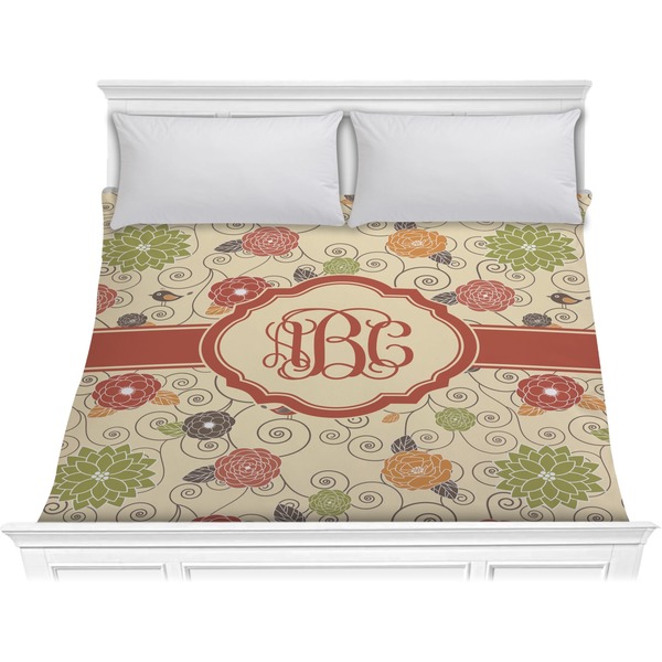Custom Fall Flowers Comforter - King (Personalized)