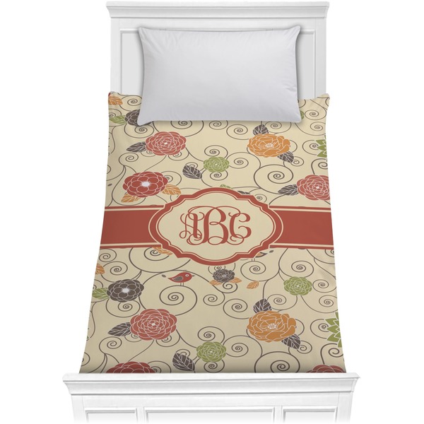 Custom Fall Flowers Comforter - Twin (Personalized)