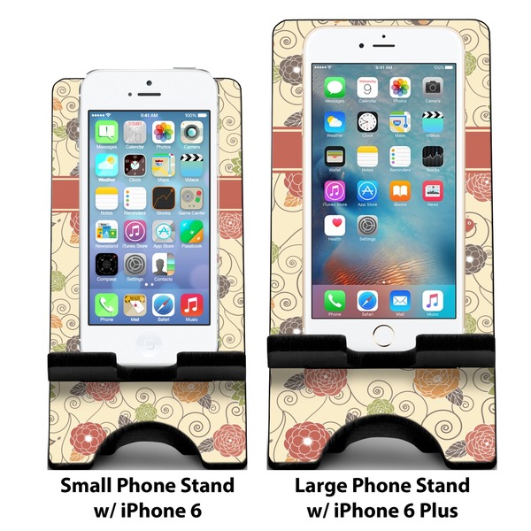 Fall Flowers Compare Phone Stand Sizes - with iPhones