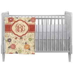 Fall Flowers Crib Comforter / Quilt (Personalized)