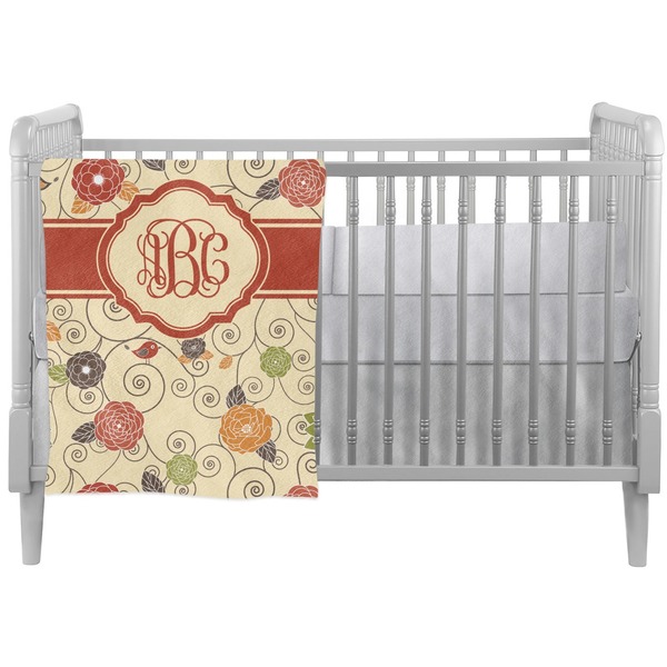 Custom Fall Flowers Crib Comforter / Quilt (Personalized)