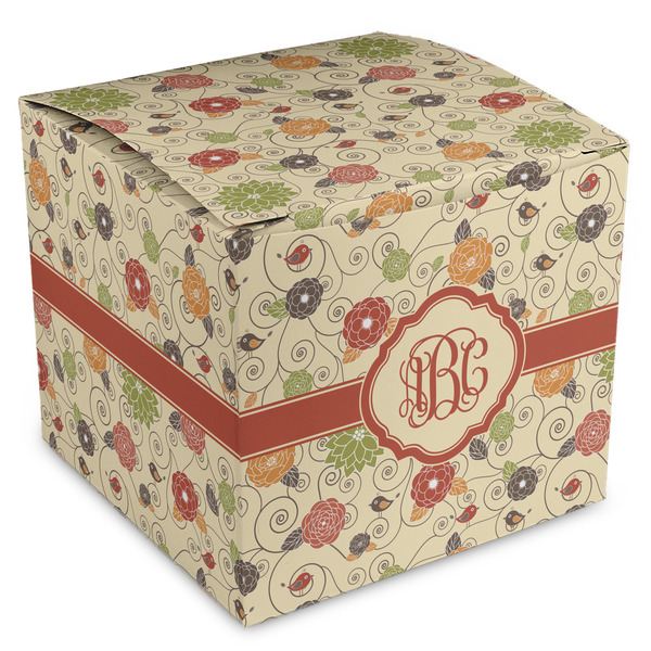 Custom Fall Flowers Cube Favor Gift Boxes (Personalized)