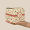 Fall Flowers Cube Favor Gift Box - On Hand - Scale View