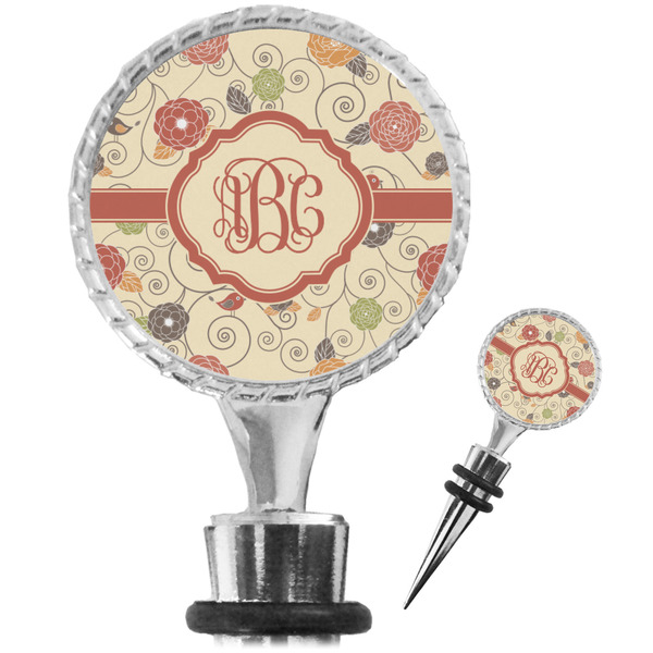 Custom Fall Flowers Wine Bottle Stopper (Personalized)