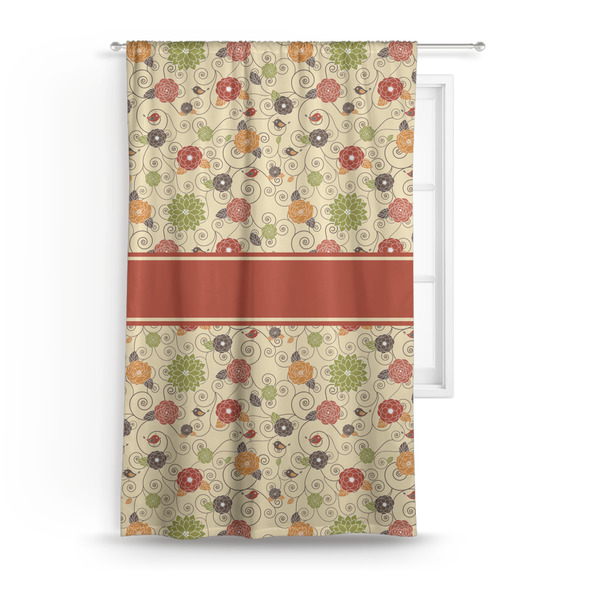 Custom Fall Flowers Curtain Panel - Custom Size