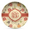Fall Flowers Microwave Safe Plastic Plate - Composite Polymer (Personalized)