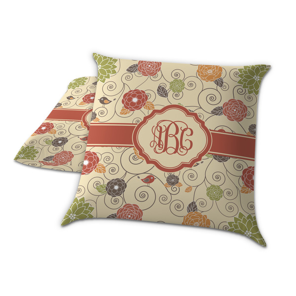 Fall Flowers Decorative Pillow Case - TWO