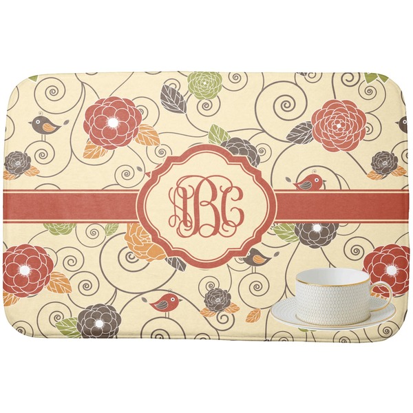 Fall Flowers Dish Drying Mat