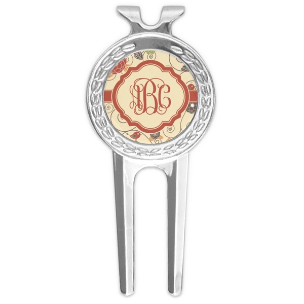 Custom Fall Flowers Golf Divot Tool & Ball Marker (Personalized)