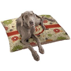Fall Flowers Dog Bed - Large w/ Monogram