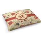 Fall Flowers Dog Bed - Medium w/ Monogram
