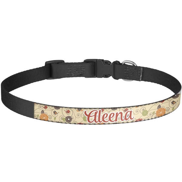 Custom Fall Flowers Dog Collar - Large (Personalized)