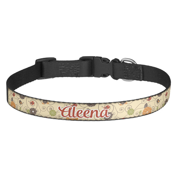 Custom Fall Flowers Dog Collar - Medium (Personalized)