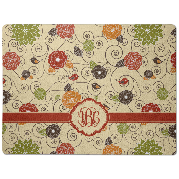 Fall Flowers Dog Food Mat - Medium without bowls