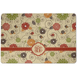 Fall Flowers Dog Food Mat w/ Monogram