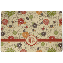 Fall Flowers Dog Food Mat w/ Monogram