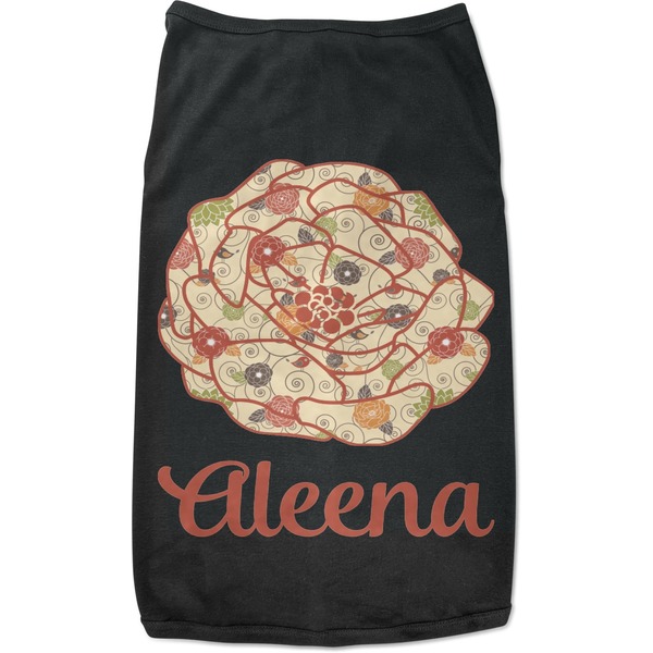 Custom Fall Flowers Black Pet Shirt - M (Personalized)