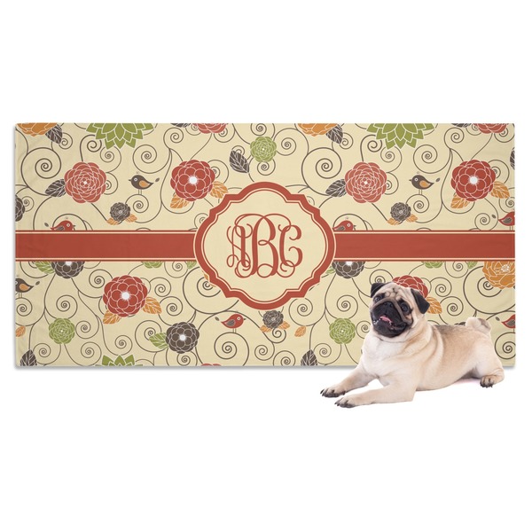 Custom Fall Flowers Dog Towel (Personalized)