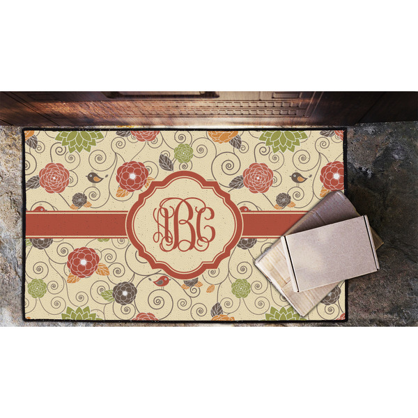 Fall Flowers Door Mat - LIFESTYLE (Lrg)