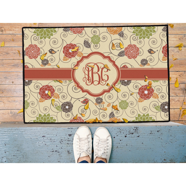 Fall Flowers Door Mat - LIFESTYLE (Med)
