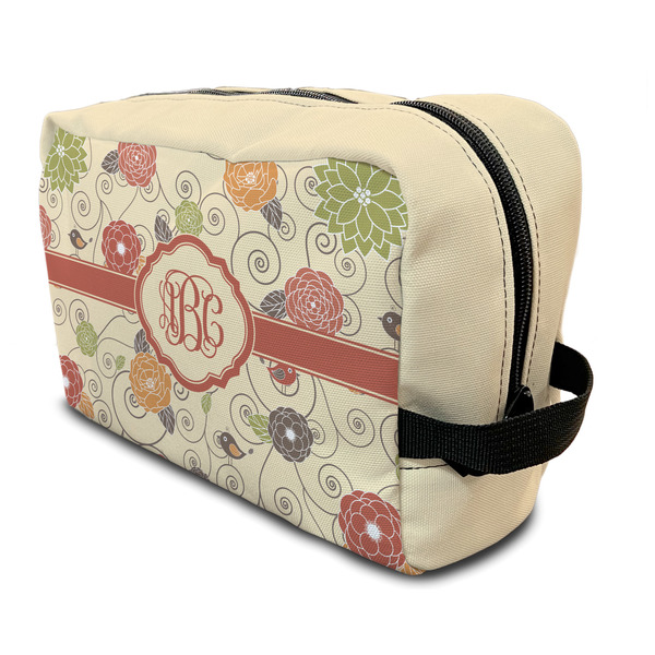 Custom Fall Flowers Toiletry Bag / Dopp Kit (Personalized)