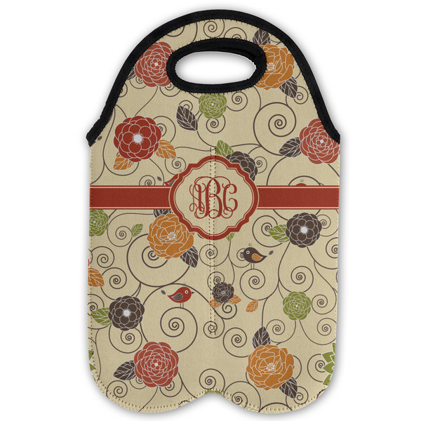 Fall Flowers Double Wine Tote - Flat (new)