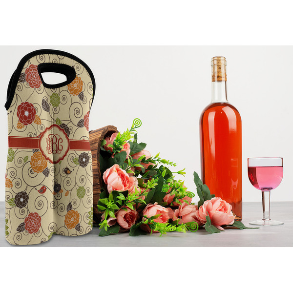 Fall Flowers Double Wine Tote - LIFESTYLE (new)