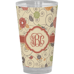 Fall Flowers Pint Glass - Full Color (Personalized)