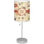 Fall Flowers 7" Drum Lamp with Shade Polyester (Personalized)