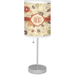 Fall Flowers 7" Drum Lamp with Shade (Personalized)