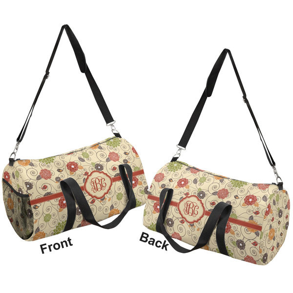 Fall Flowers Duffle bag large front and back sides
