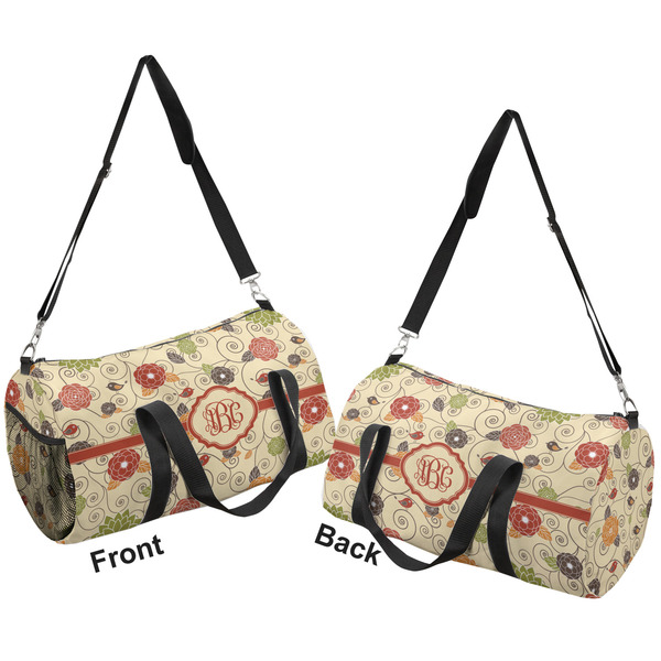Fall Flowers Duffle bag small front and back sides