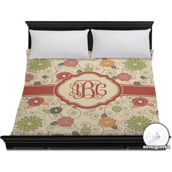Fall Flowers Duvet Cover - King (Personalized)