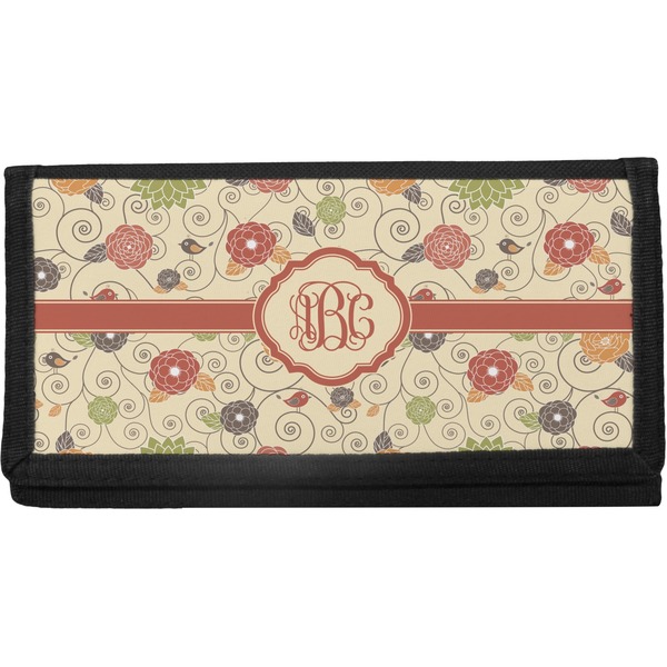 Custom Fall Flowers Canvas Checkbook Cover (Personalized)