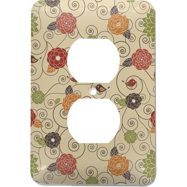 Custom Fall Flowers Electric Outlet Plate