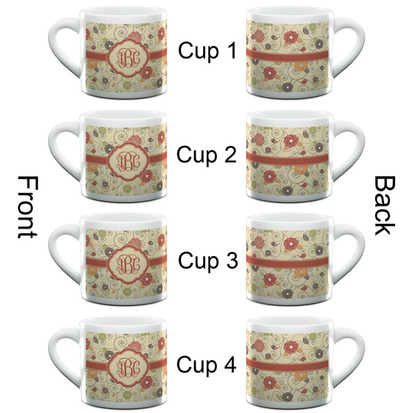 Fall Flowers Espresso Cup - 6oz (Double Shot Set of 4) APPROVAL