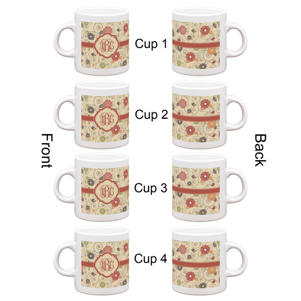 Fall Flowers Espresso Cup Set of 4 - Apvl