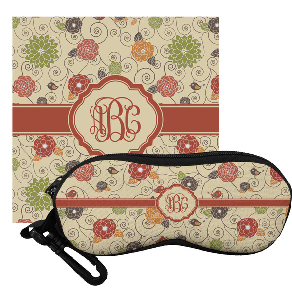 Custom Fall Flowers Eyeglass Case & Cloth (Personalized)