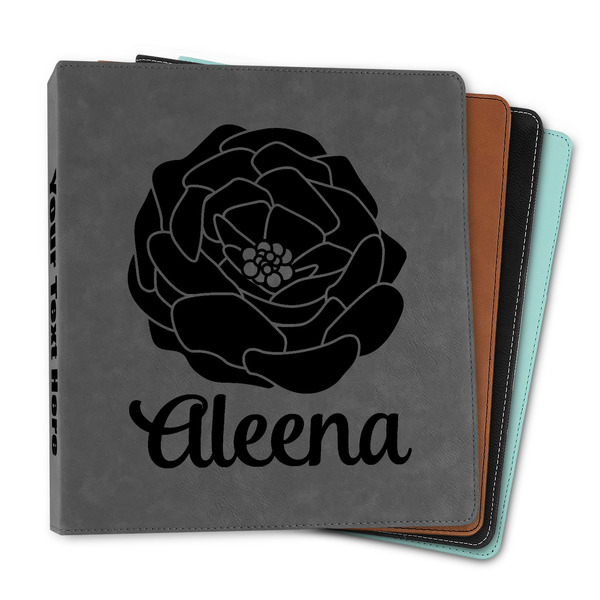 Custom Fall Flowers Leather Binder - 1" (Personalized)