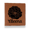 Fall Flowers Leather Binder - 1" - Rawhide - Front View