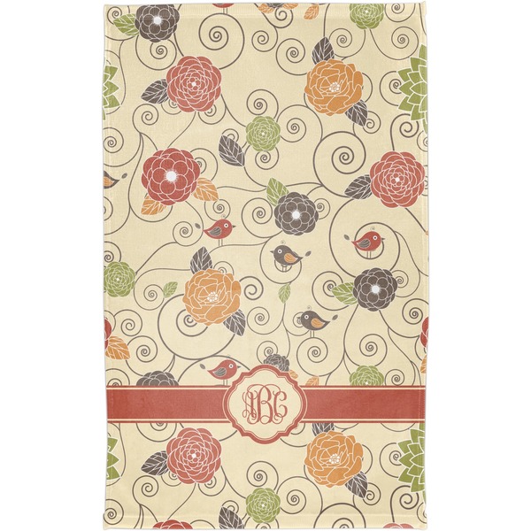 Fall Flowers Finger Tip Towel - Full View