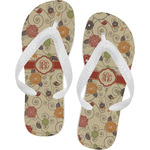 Fall Flowers Flip Flops - Medium (Personalized)