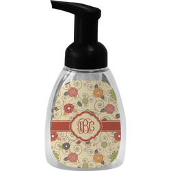 Fall Flowers Foam Soap Bottle - Black (Personalized)