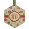 Fall Flowers Frosted Glass Ornament - Hexagon