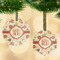 Fall Flowers Frosted Glass Ornament - MAIN PARENT