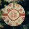 Fall Flowers Frosted Glass Ornament - Round (Lifestyle)