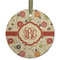 Fall Flowers Frosted Glass Ornament - Round