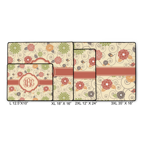 Fall Flowers Gaming Mats - SIZE CHART